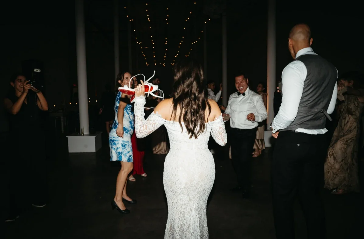 bride and groom dancing by NYC wedding photographer