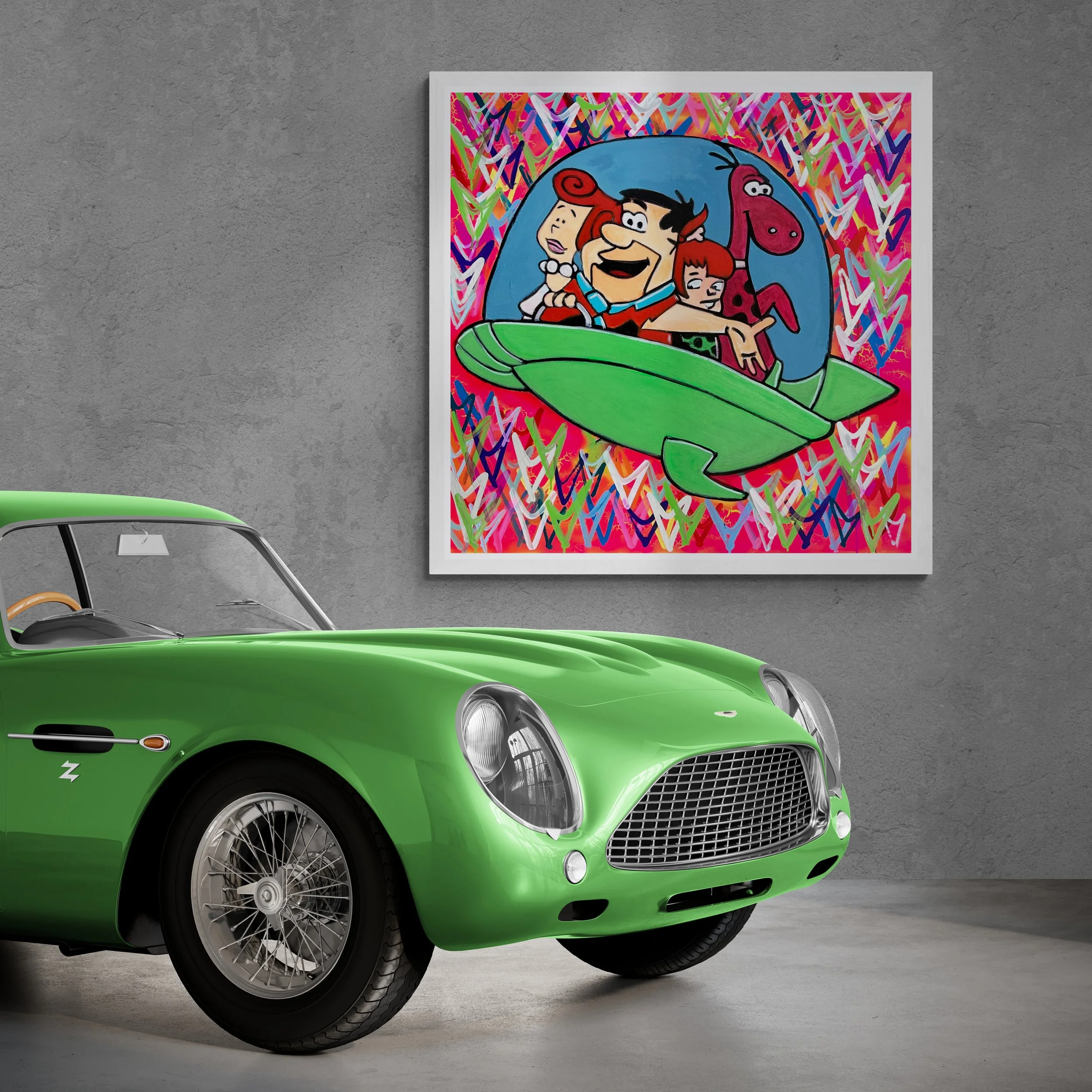 TIMELESS ROADTRIP | MARTINEZ + LYNCH COLLAB | 36X36IN | MIXED MEDIA