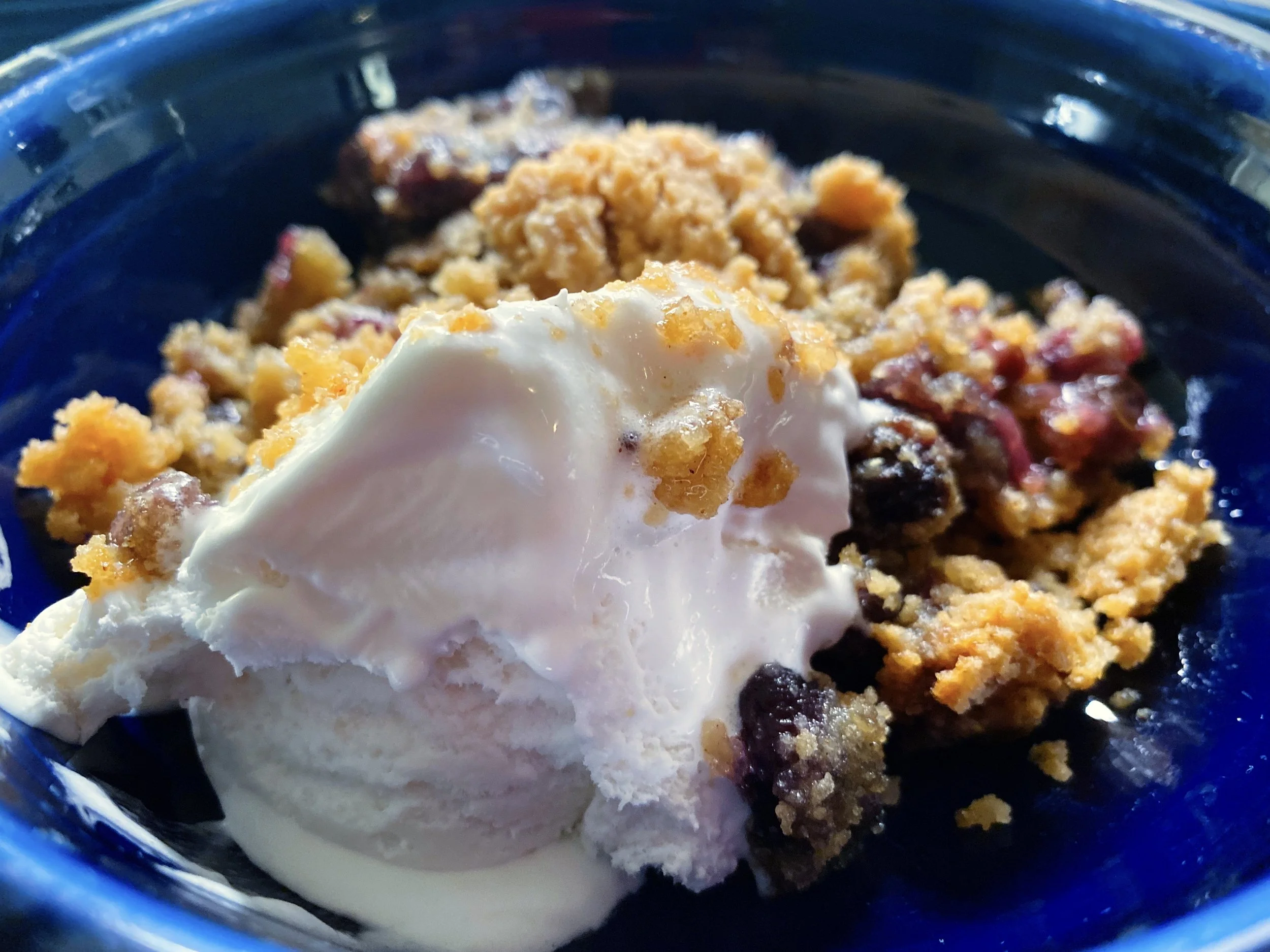 Blueberry Cobbler with Creamy Vanilla Ice cream!