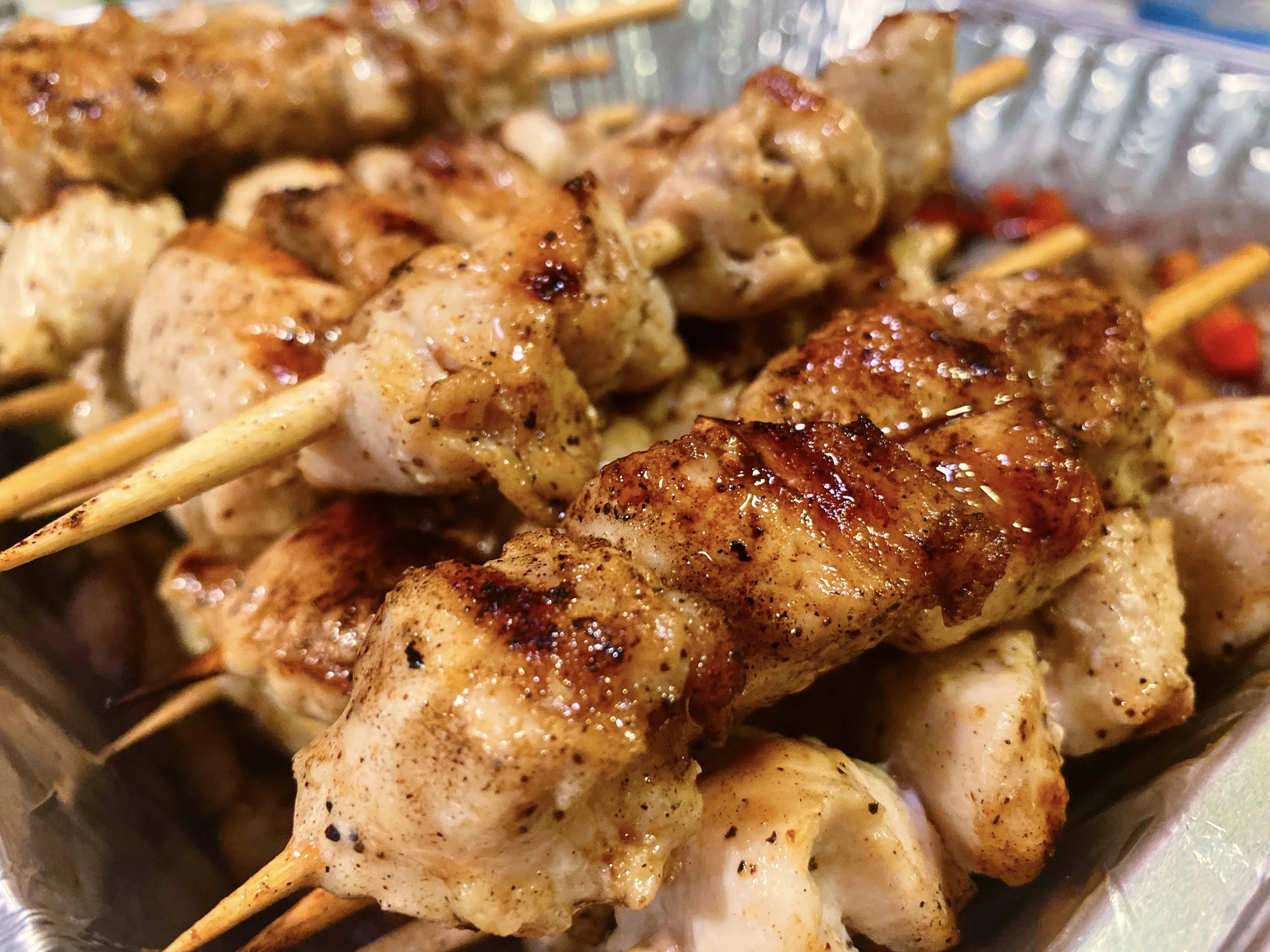 Chicken Kabobs which comes with Feta Tzatiki Sauce