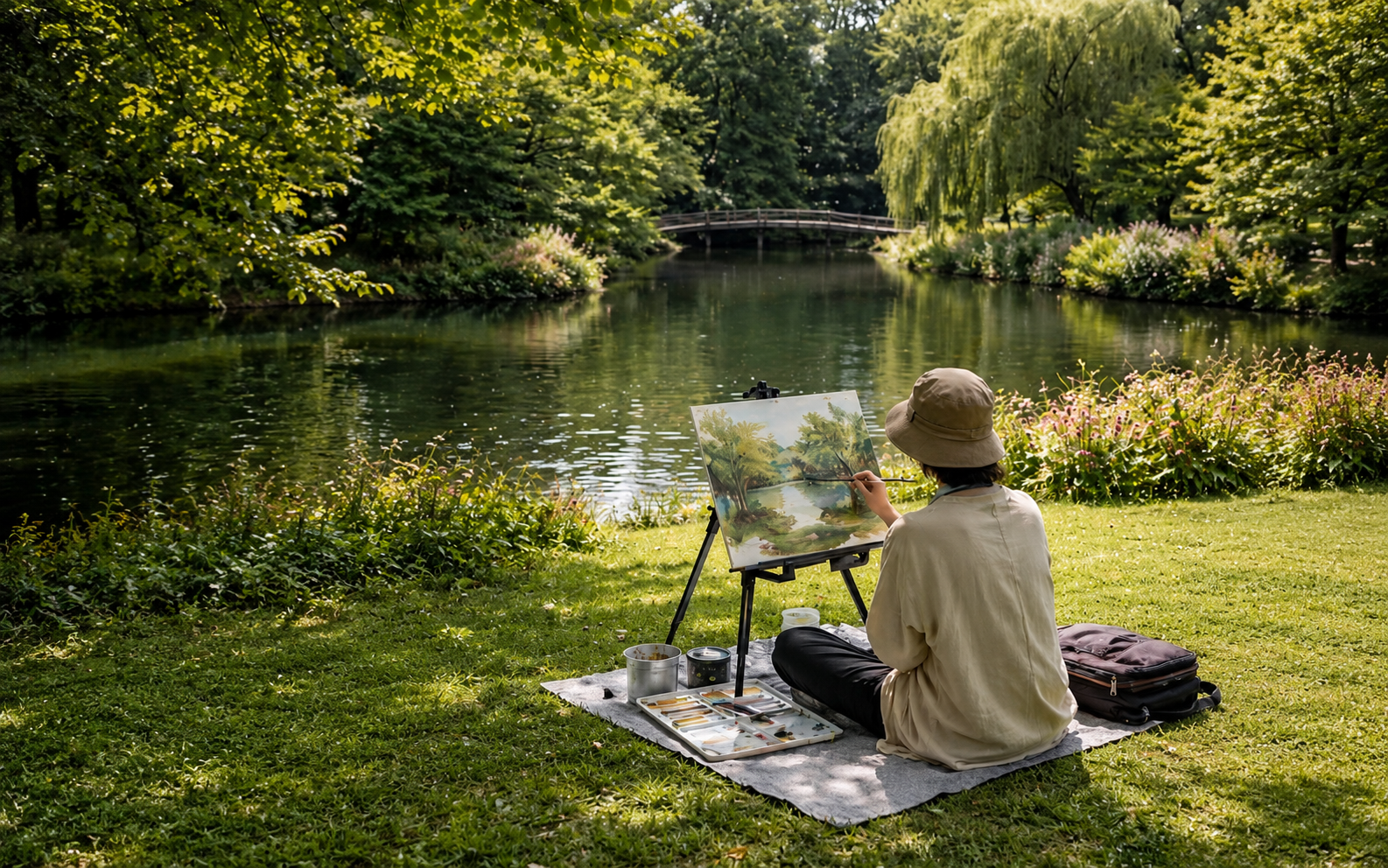 "Woman painting or gardening — rediscovering joy through creative expression after burnout"