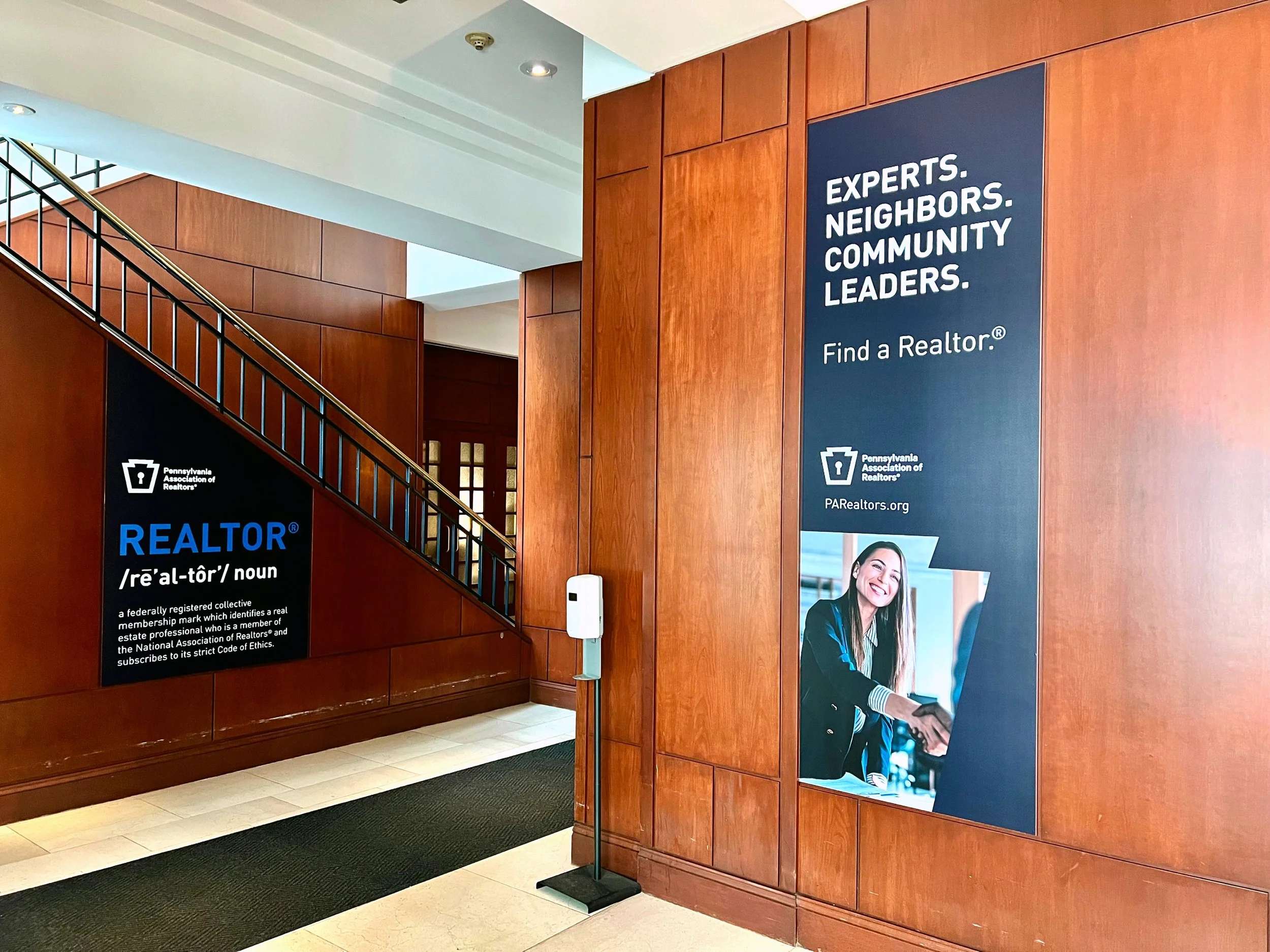 Inside Hilton Harrisburg entrance