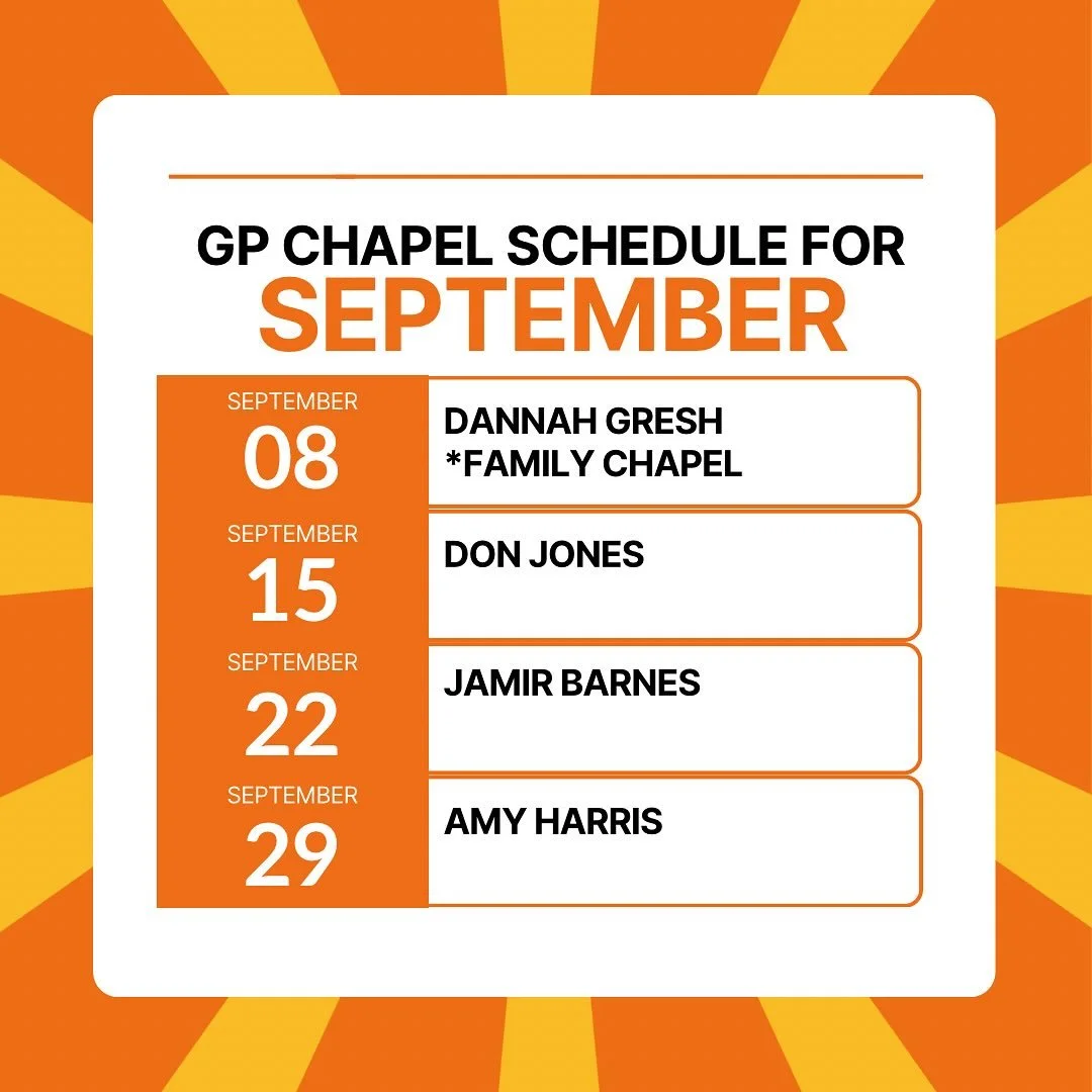 Family Chapel is tomorrow. Parents are welcome to join us from 11:40 to 12:40.