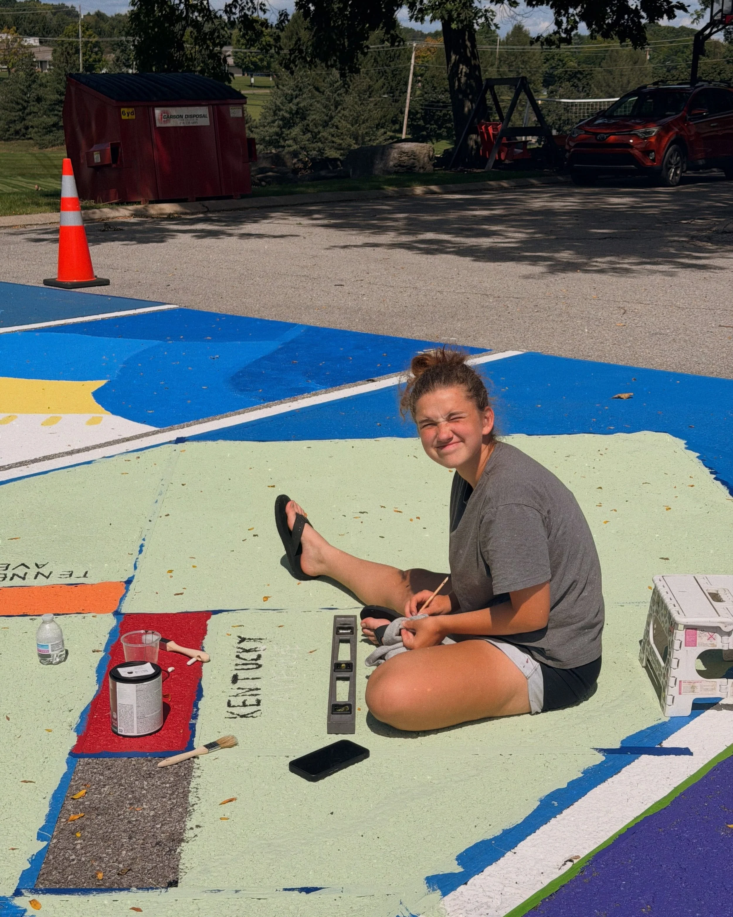 Our seniors (&amp; their families) are hard at work on their parking spots!! We can&rsquo;t wait to see the finished product!