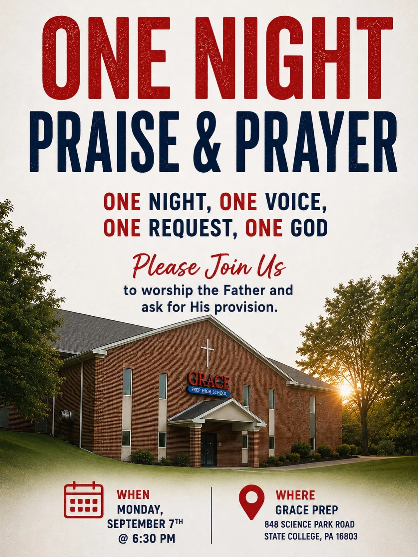 Join us in a night of prayer &amp; worship as we go before the Lord to ask for His provision!