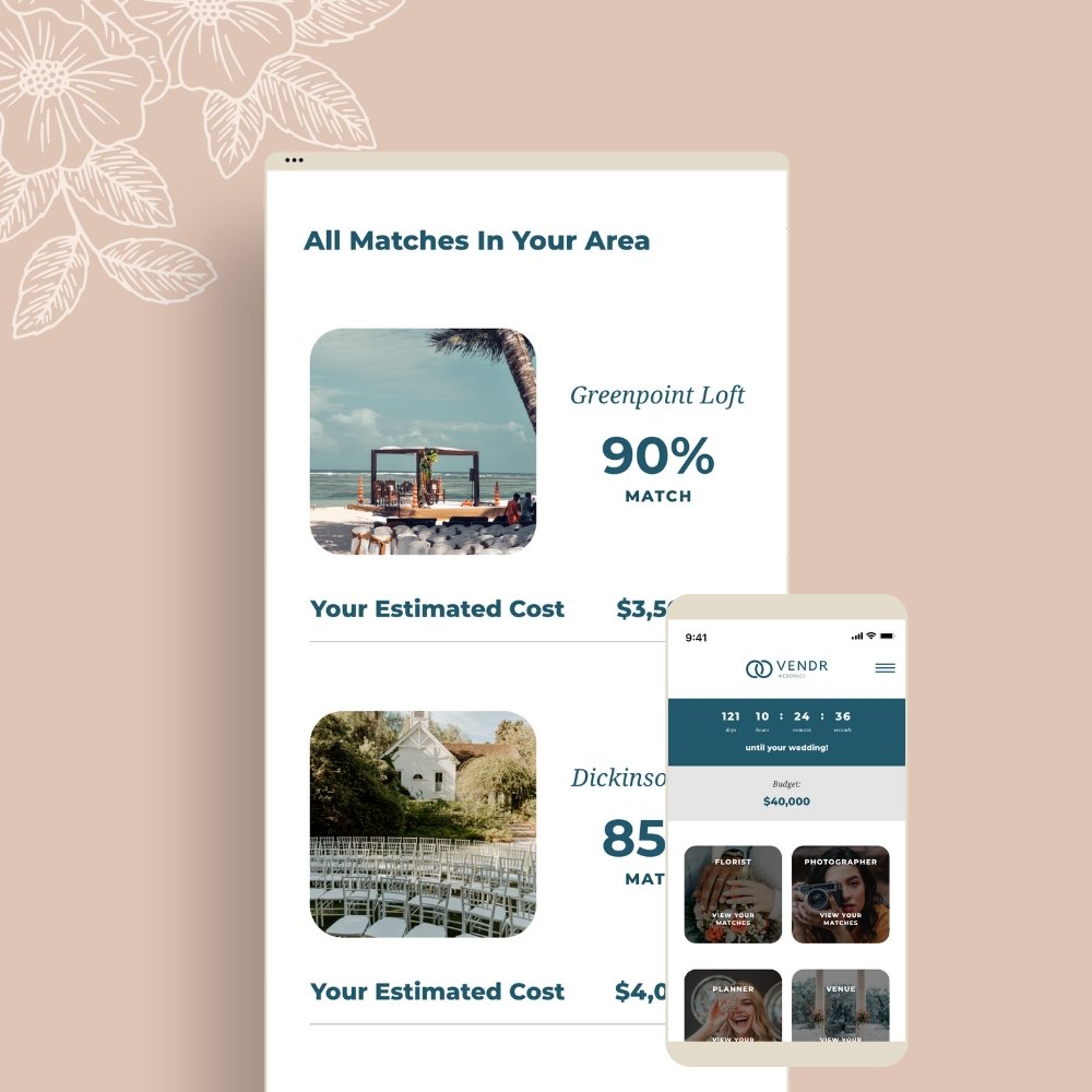 Vendr Weddings App - UX/UI Design
