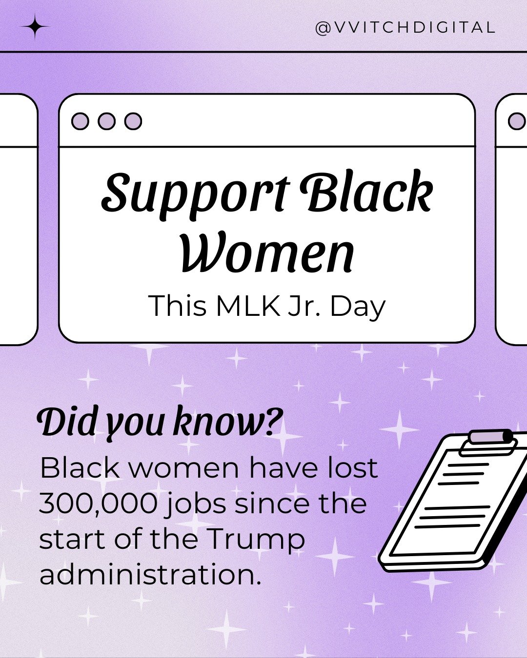 There are over 300,000 Black women in the US who have lost their jobs since the start of the Trump administration last year. With their attack on DEI, we want to remind everyone that you need to support and ✨PAY✨ Black women whenever you can.

To hel