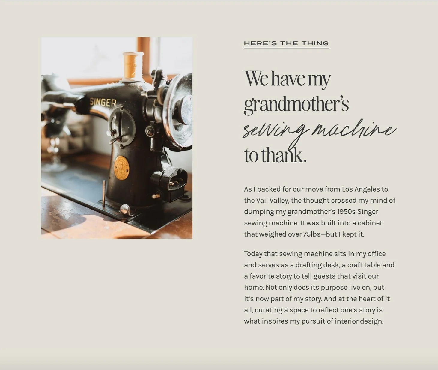 Here's the Thing Section of Website Screenshot