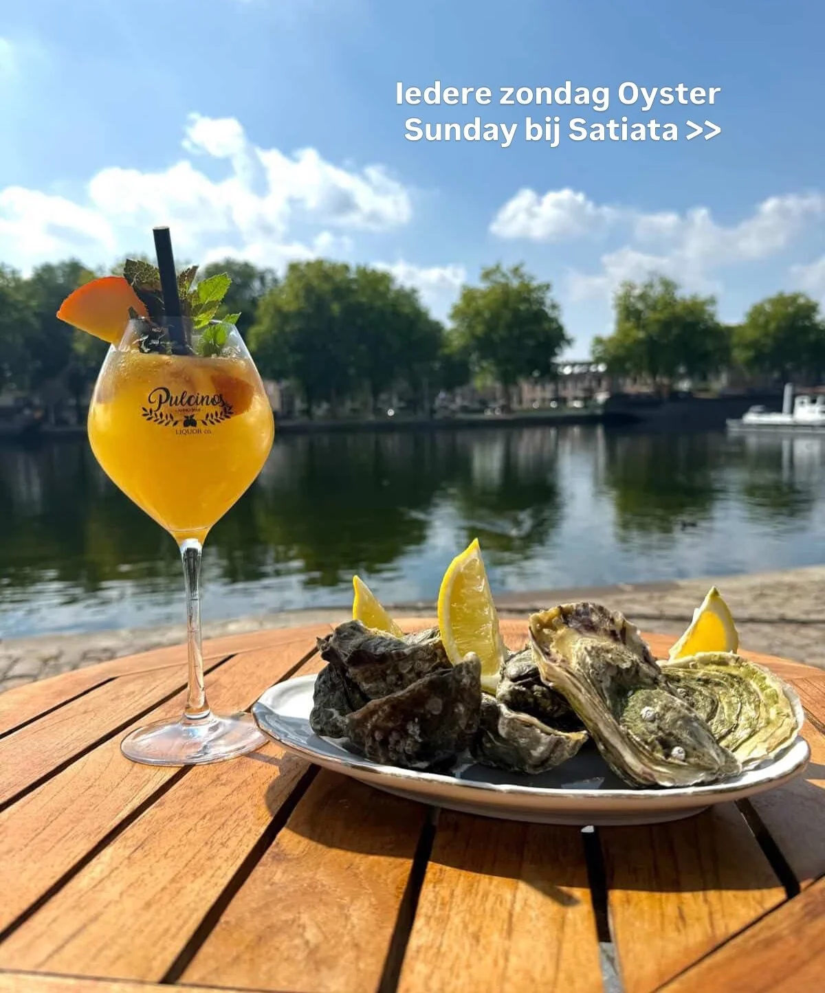 𝙴𝚗𝚐𝚕𝚒𝚜𝚑 𝚋𝚎𝚕𝚘𝚠 - Het kwik stijgt, de Piushaven roept!☀️ En in het bijzonder @satiata.tilburg aanstaande zondag voor Oyster Sunday aan de haven!⛵️🌊

Oester specials slurpen op het terras aan het water voor maar &euro;2,- per stuk. Let&rsqu
