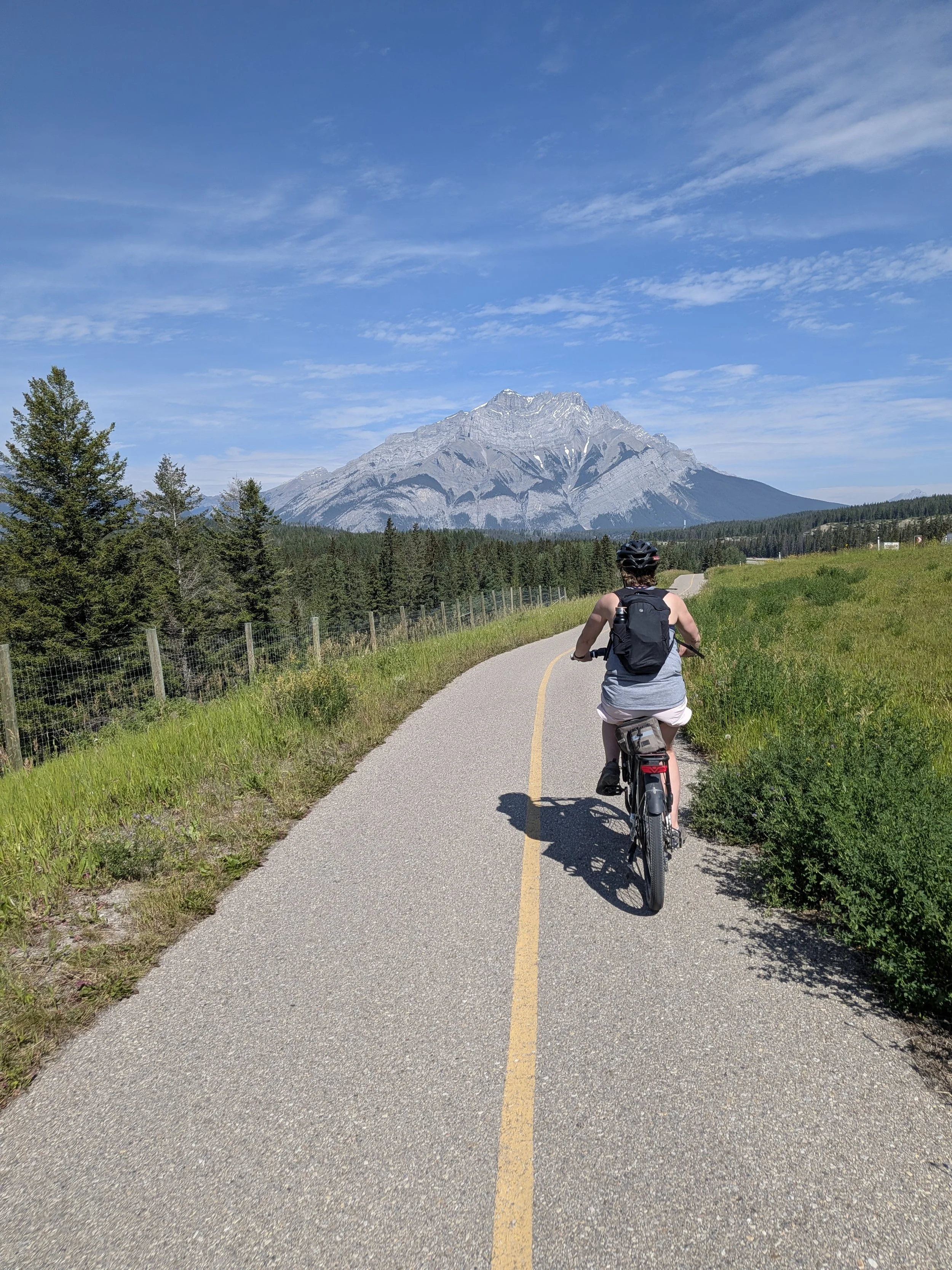 E-biking on Banff Legacy Trail