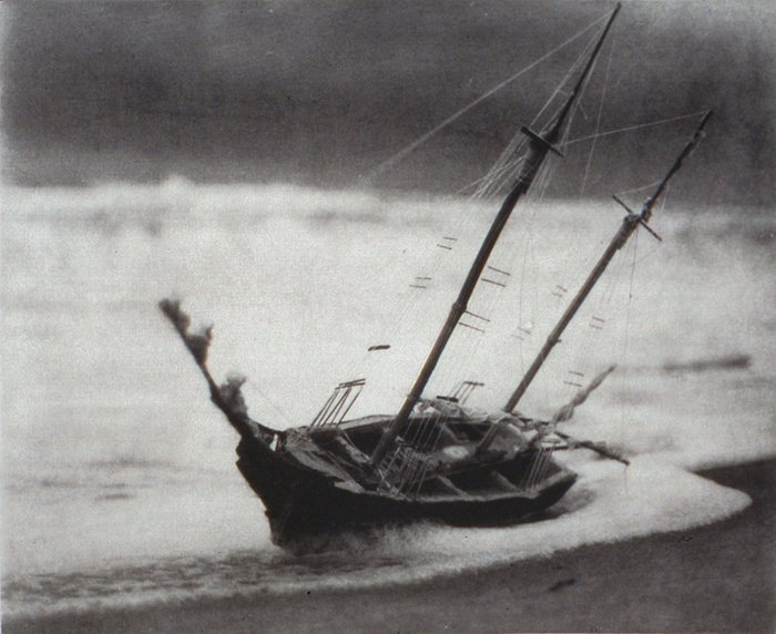 Lothar Osterburg,
“Cargo Ship in Storm”, 2002, image size: 8,5”x10,5”, Photogravure on Somerset white paper. Edition 10.