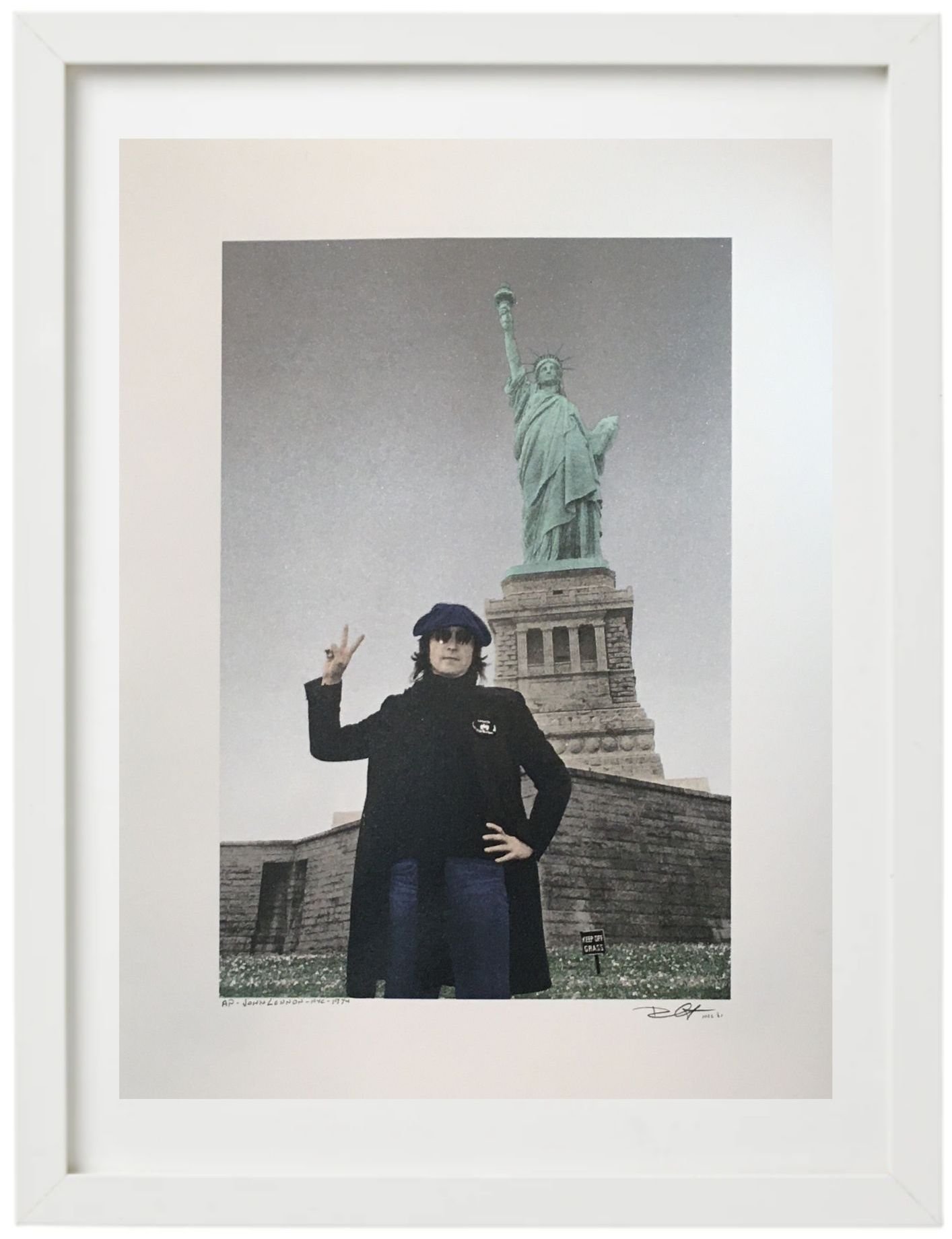 John Lennon, Statue of Liberty, New York City, Bob Gruen, 2021, 17" x 23", Edition of 200, Silkscreen on 290 gram Coventry Rag paper