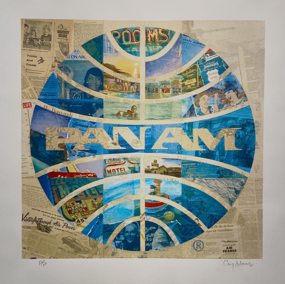 PAN AM, Cey Adams, 2021, 30" x 30", Edition of 40, Silkscreen on 320 gram Coventry Rag paper