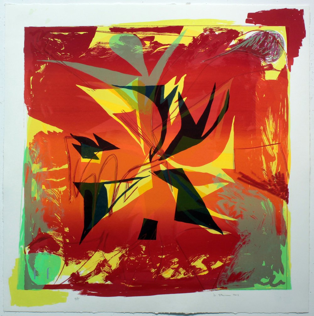 FF Tree, Jessica Stockholder, 2011, 36" x 36", Monoprint, Silkscreen