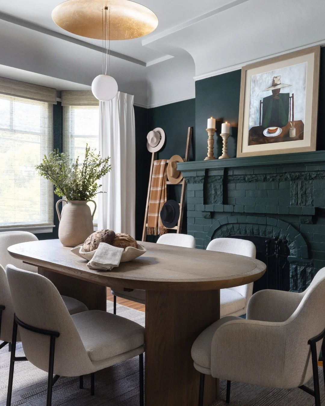 Where light meets depth.

This dining space is all about contrast&mdash;soft, airy tones paired with rich, moody accents to create a balanced, inviting atmosphere. The interplay of light and dark doesn&rsquo;t just define the room, it gives it charac