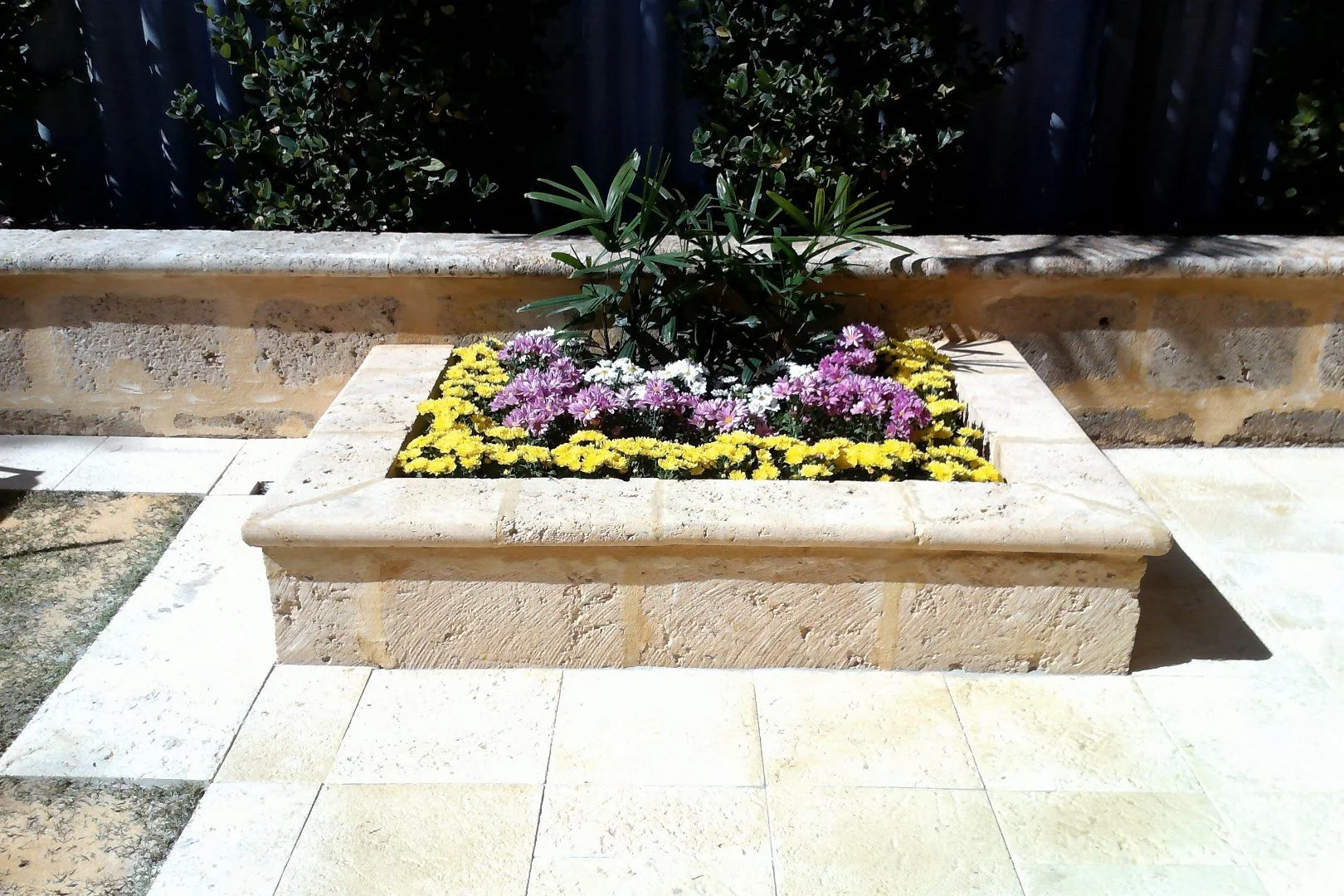 Limestone planter box