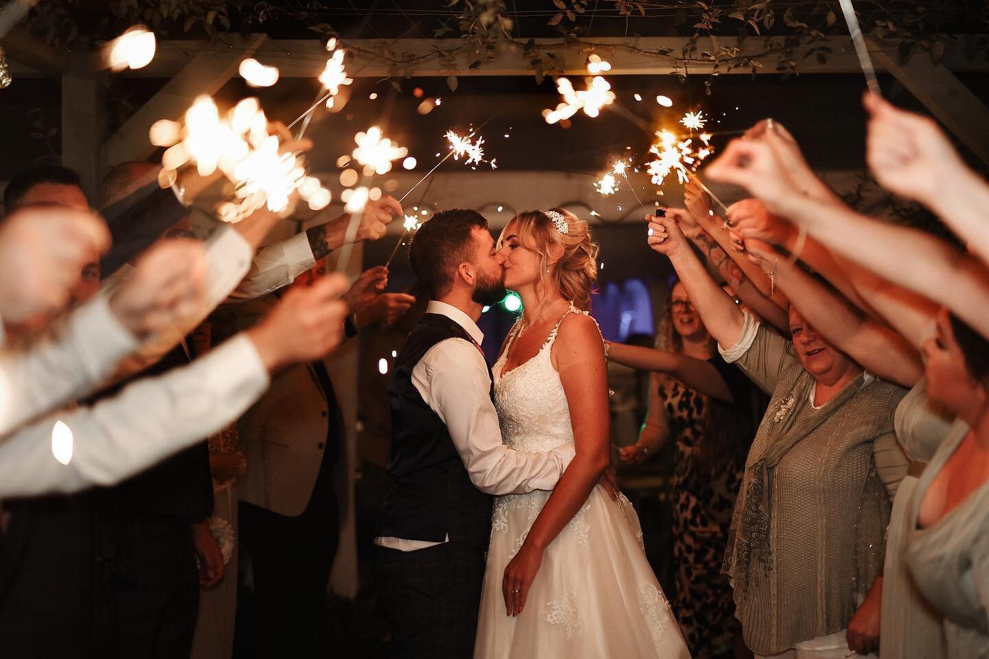 Are we in sparkler season already?!? 
Gemma and Bobbie looked incredible last Saturday at the @oldvicaragebridgwater where they had a gorgeous ceremony across the road at St Mary&rsquo;s Church ❤️
We finished the night with some sparklers with some t