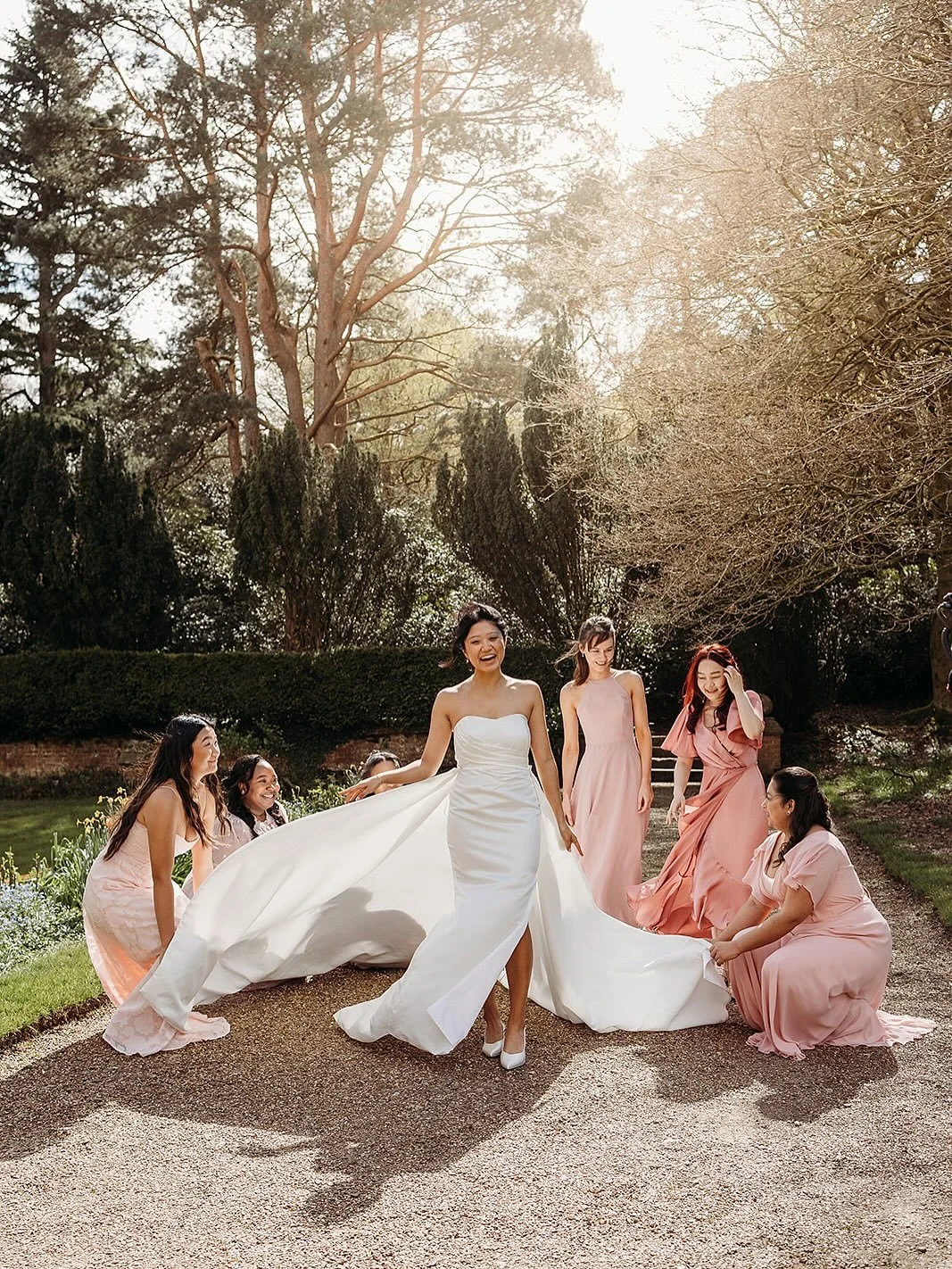 A little throwback to @jainumatala looking ethereal with her bridal party before we headed to the @harrowschoolweddings , a timeless space, for their ceremony. 
Before couple portraits we finished up with some full wedding party shots on those iconic