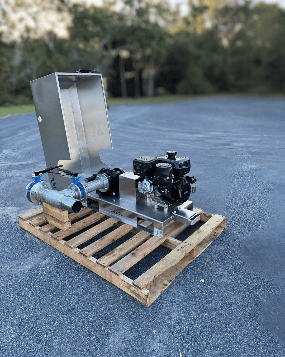  Ballard Industrial pump cover for Rotoflo petrol-drive pumps open position 