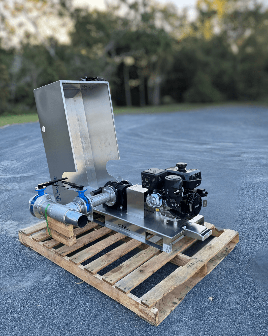 Ballard Industrial Rotoflo molasses pump unit with pump cover