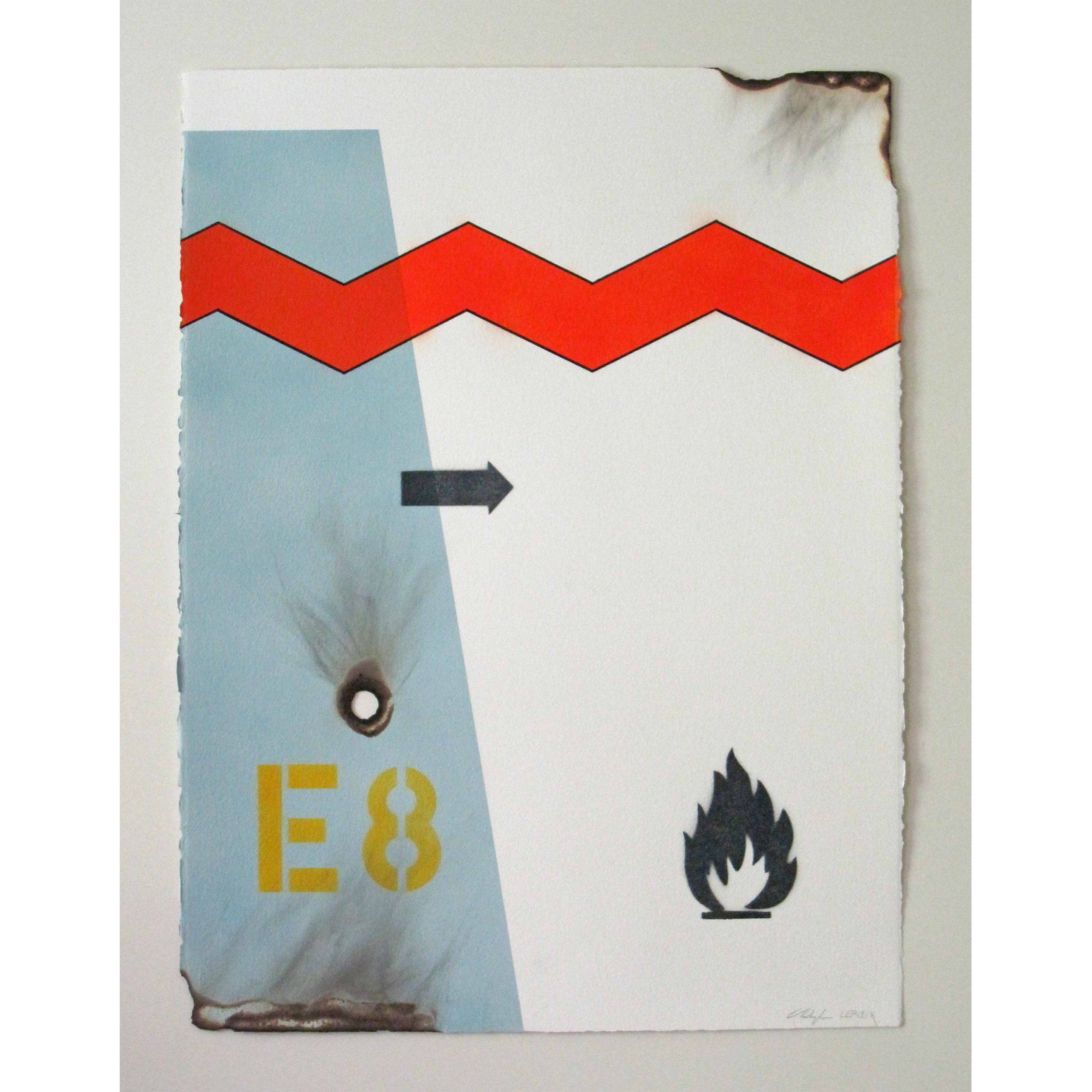 E8 2020 H772 x L580 mm technique mixte sur papier Arches