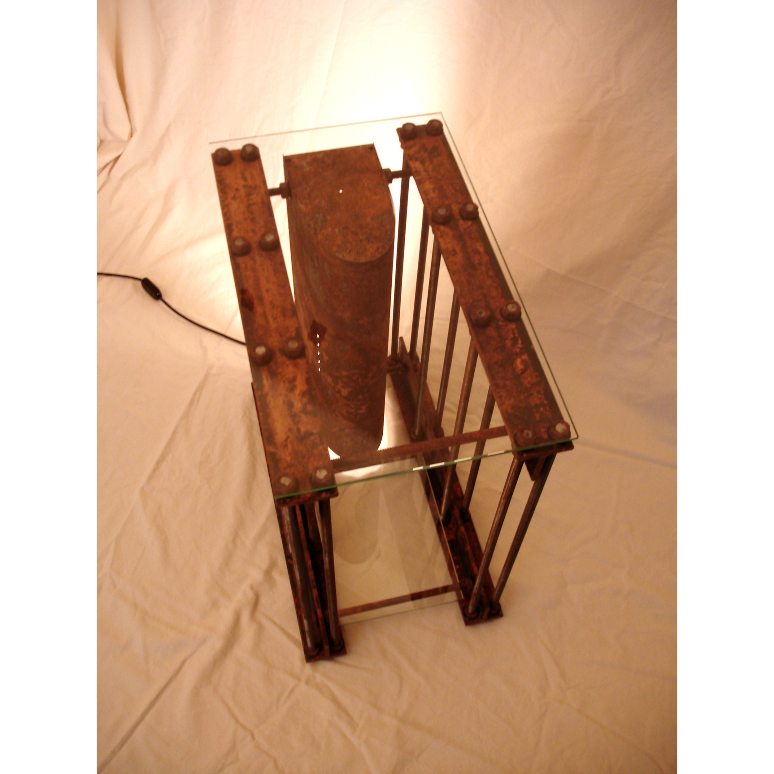 TDC2 H55xL50xP30cm 2008 acier, verre, lampe