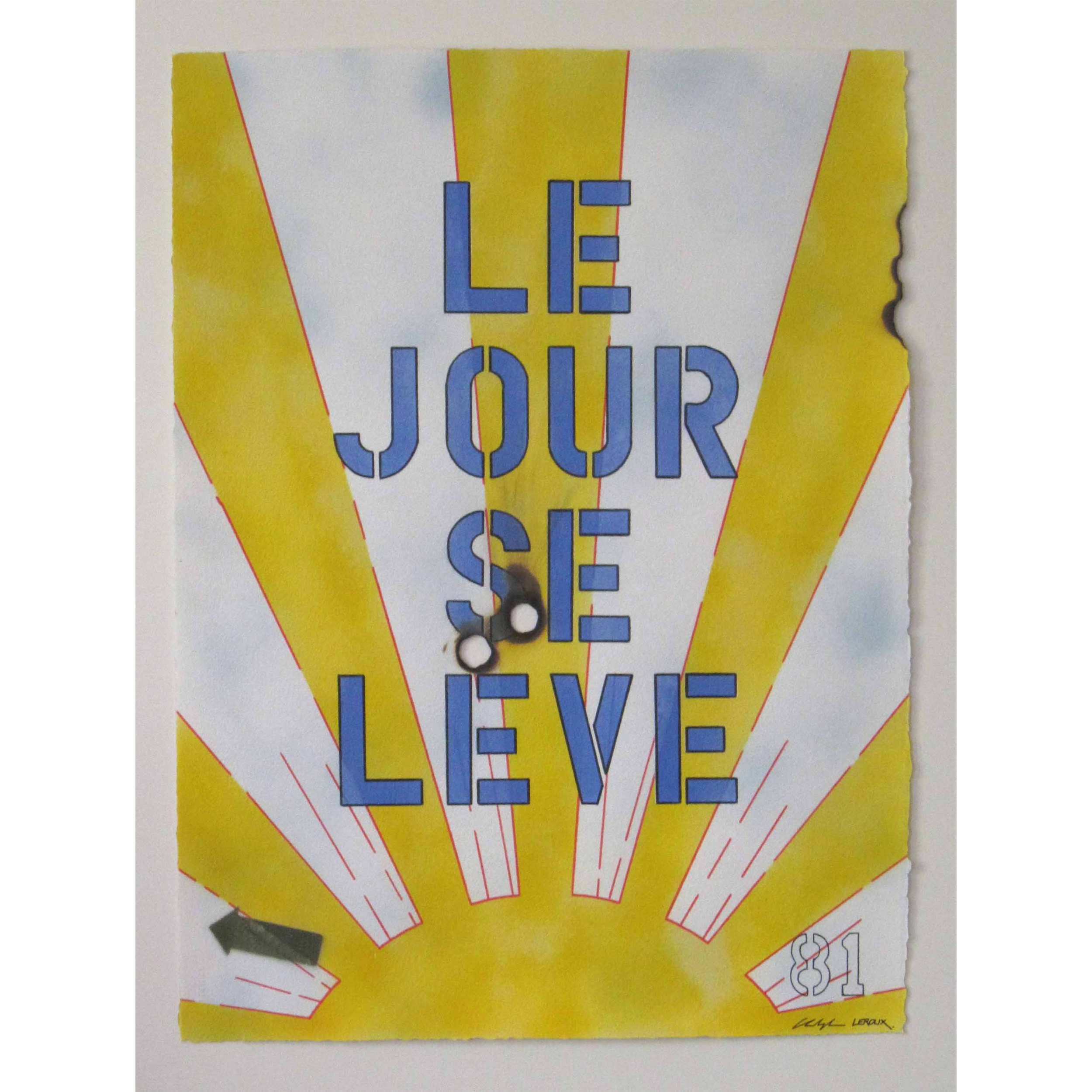 LE JOUR SE LEVE 81 2017 H77 x L57 cm technique mixte sur papier Arches