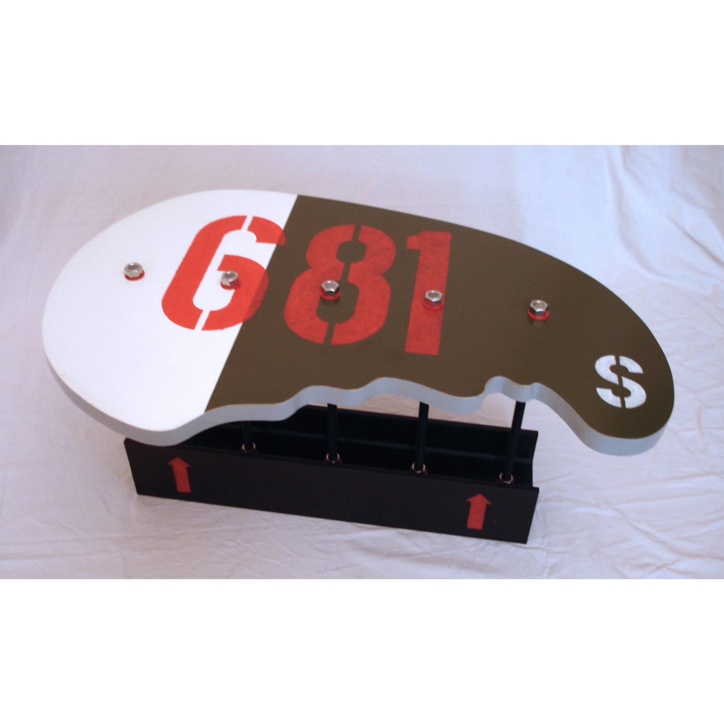 681S table basse 2008 46x90x59 cm acier et bois