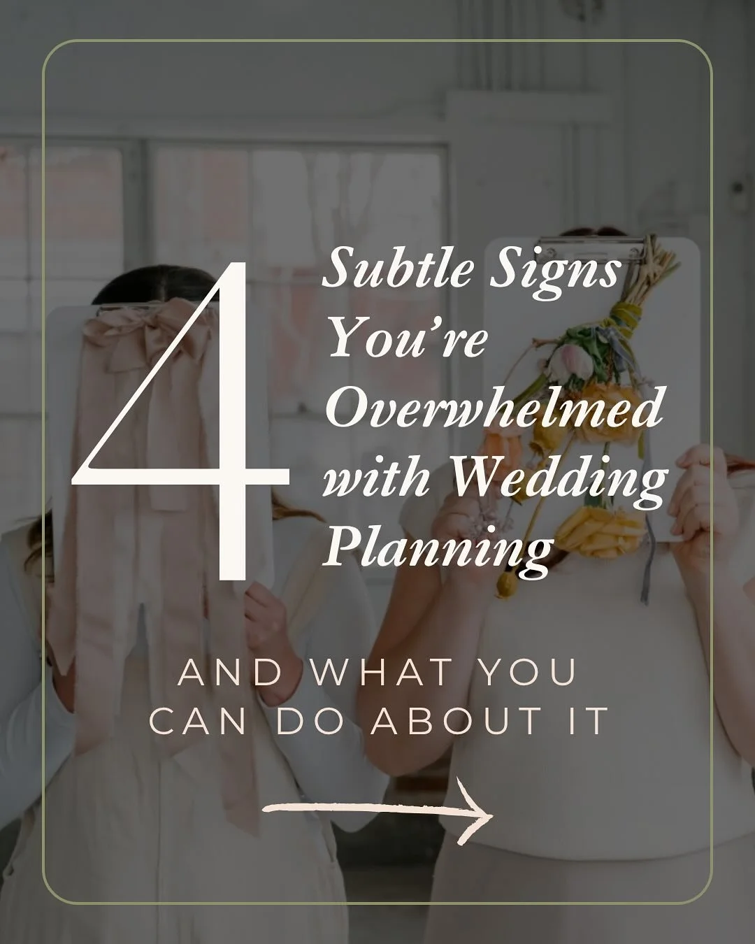 Feeling more frazzled than festive about wedding planning? 😵&zwj;💫

If you&rsquo;ve caught yourself doomscrolling Pinterest, avoiding decisions, or saying &ldquo;let&rsquo;s just elope&rdquo; even though you don&rsquo;t mean it &mdash; you&rsquo;re