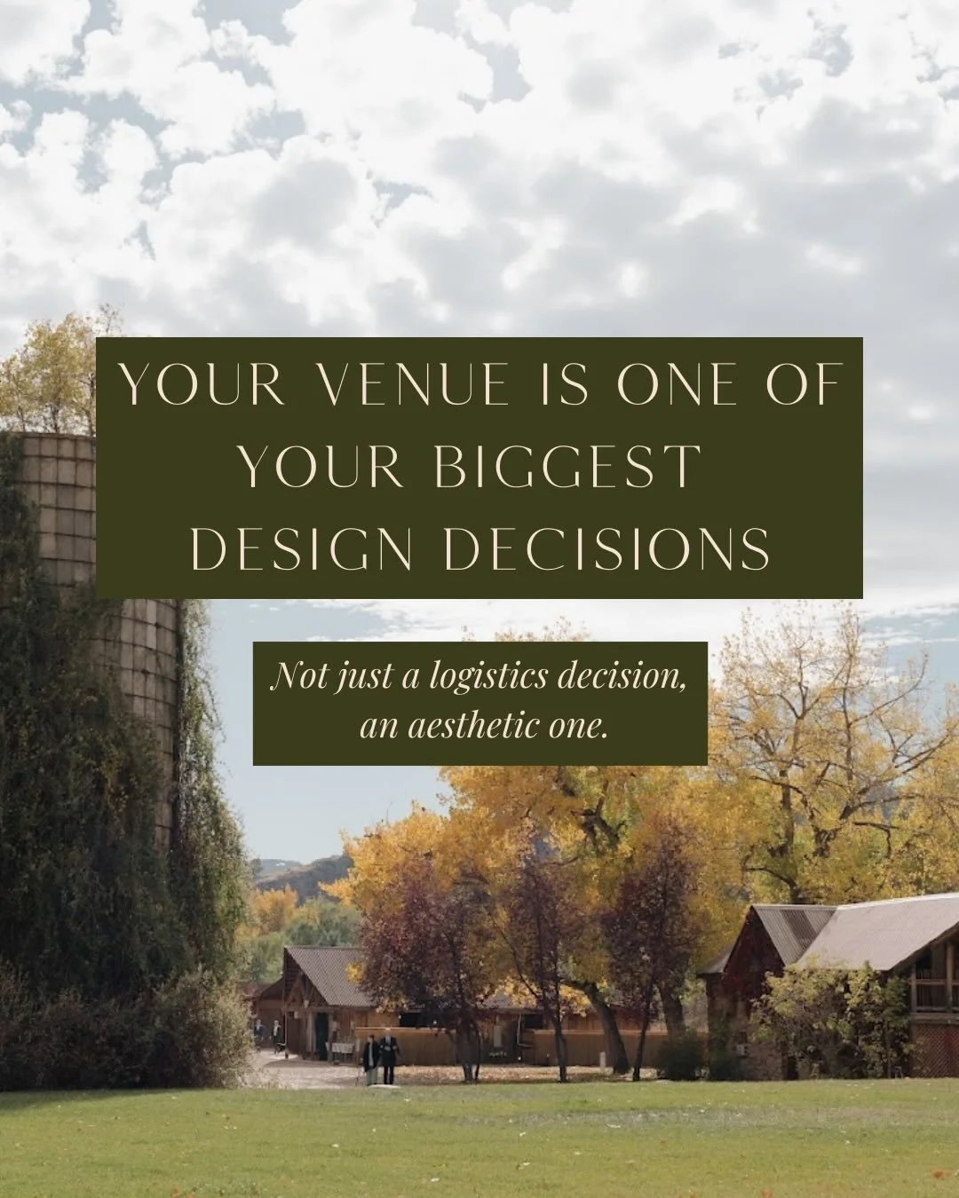 Your venue is one of the biggest aesthetic decisions you make during wedding planning.

Before the flowers, before the color palette, before the rentals &mdash; the setting already tells a story.

When design grows from the venue instead of competing