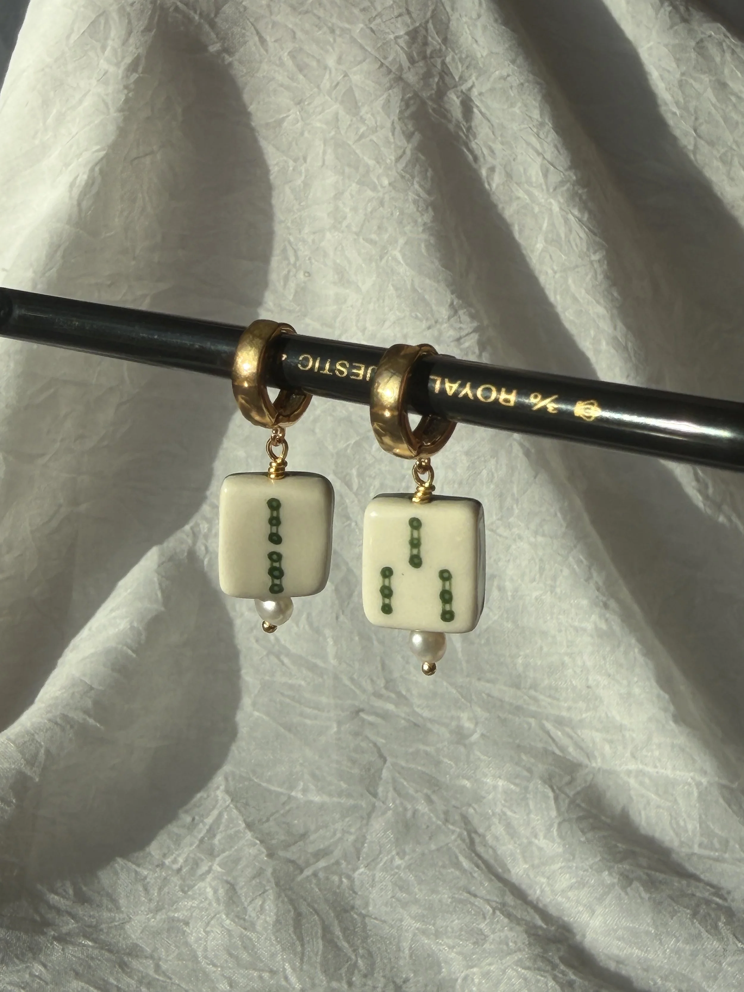 Bamboo Mahjong Earrings