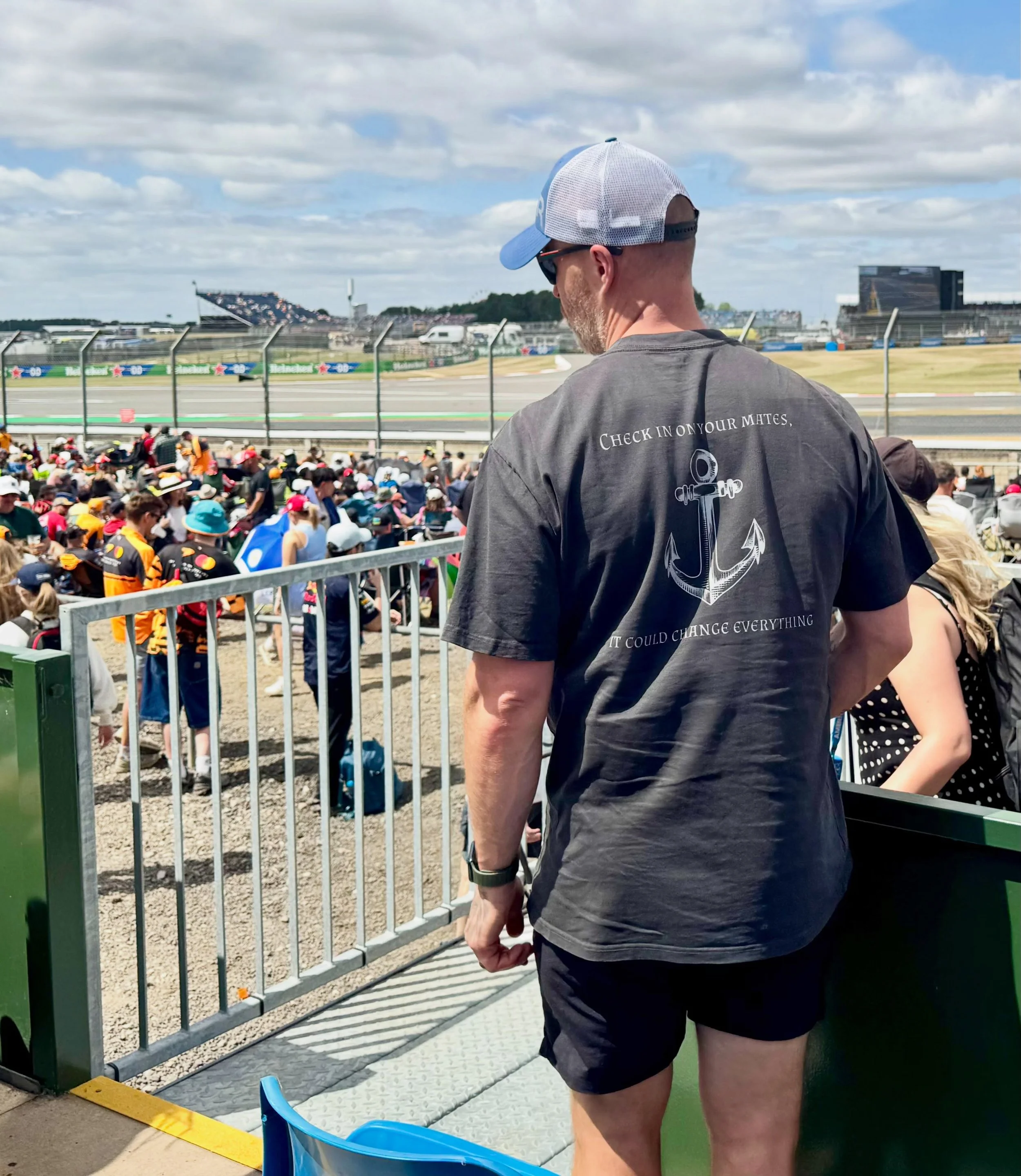 @crossfitthreeflow&rsquo;s ⚓️ t-shirt is at the British Grand Prix! 

On a more formal note there are plans to take this Men&rsquo;s Mental Fitness group outside of just our @crossfit box in Canberra, Australia and introduce the group to like minded 