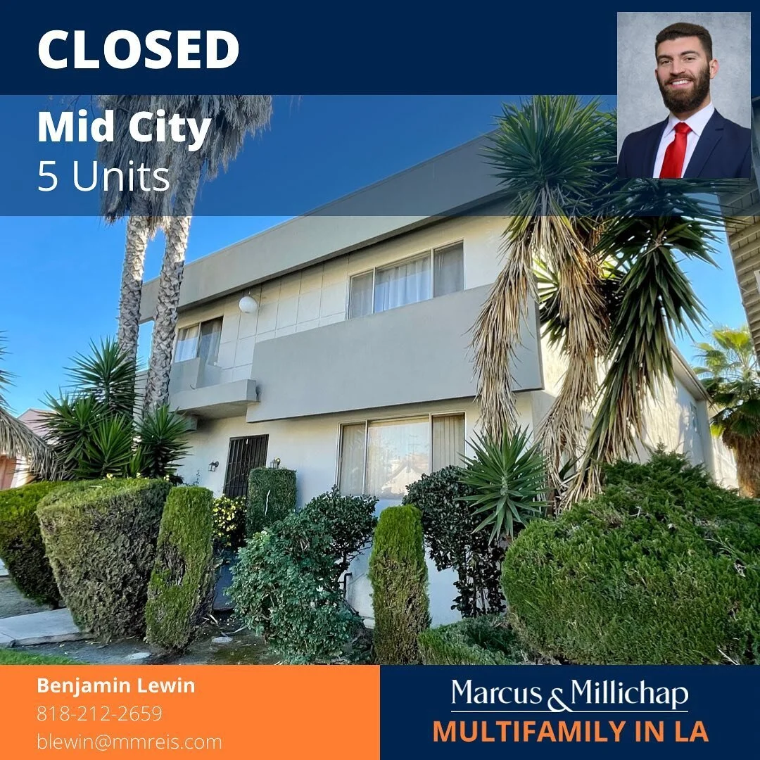 Just Closed | Mid City | Significant Rental Upside

-

International Buyer
All Cash, 30-Day Close

-

Ben Lewin @thebenlewin

#soldbybenlewin #justsold #larealestate #valueadd #losangelesrealestate #marcusmillichap #multifamilyrealestate  #multifamil