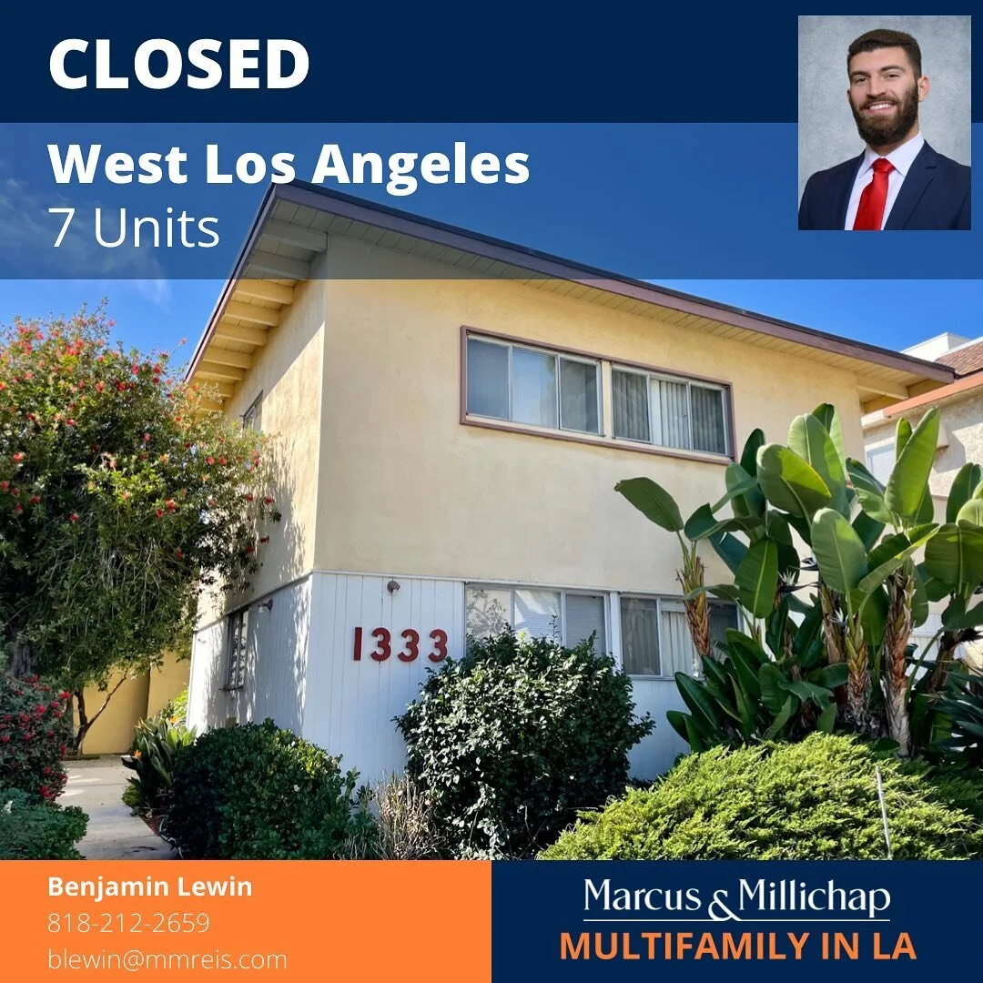 Just Closed | West Los Angeles | 7 Units | 86% Vacant Value Add Opportunity
-

Mix of 1 &amp; 2 Bedroom Units
Owned By Family For 80 Years
All Cash Buyer
14 Day Escrow

-

Ben Lewin @thebenlewin

#soldbybenlewin #justsold #larealestate #valueadd #los