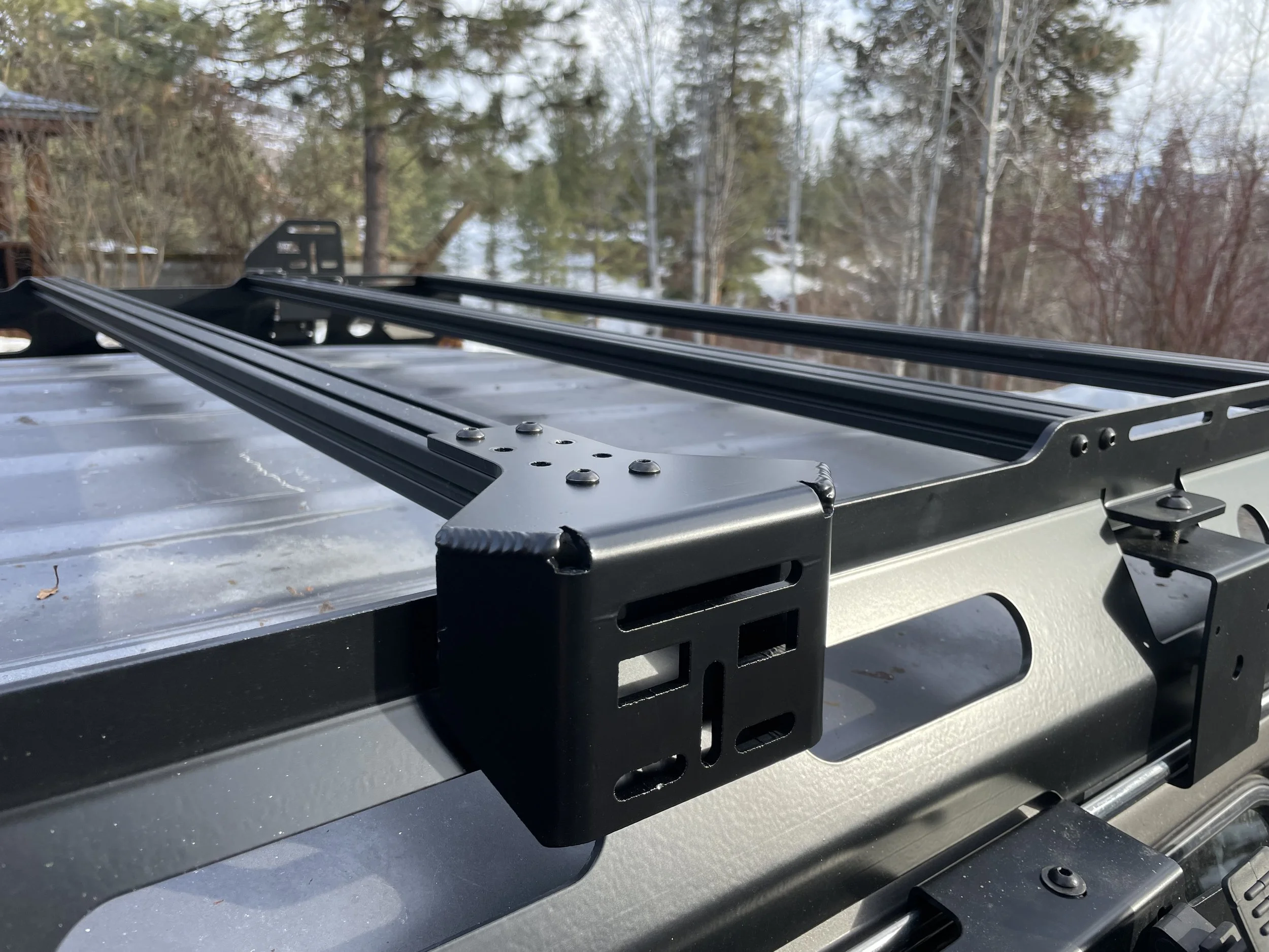 Side Low Profile Mount for Roof Racks w/ 1" T-Slot Spacing (Pair)