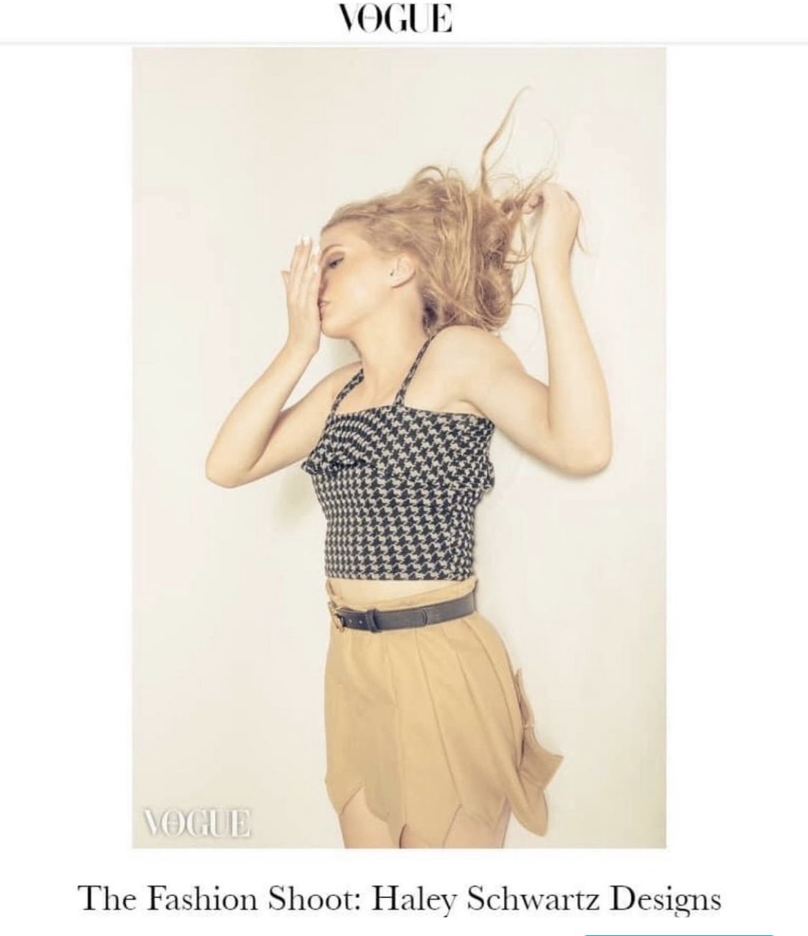 Houndstooth Knit Top and Wool Skirt featured on Vogue Italia's website
Photography by @mute_photography