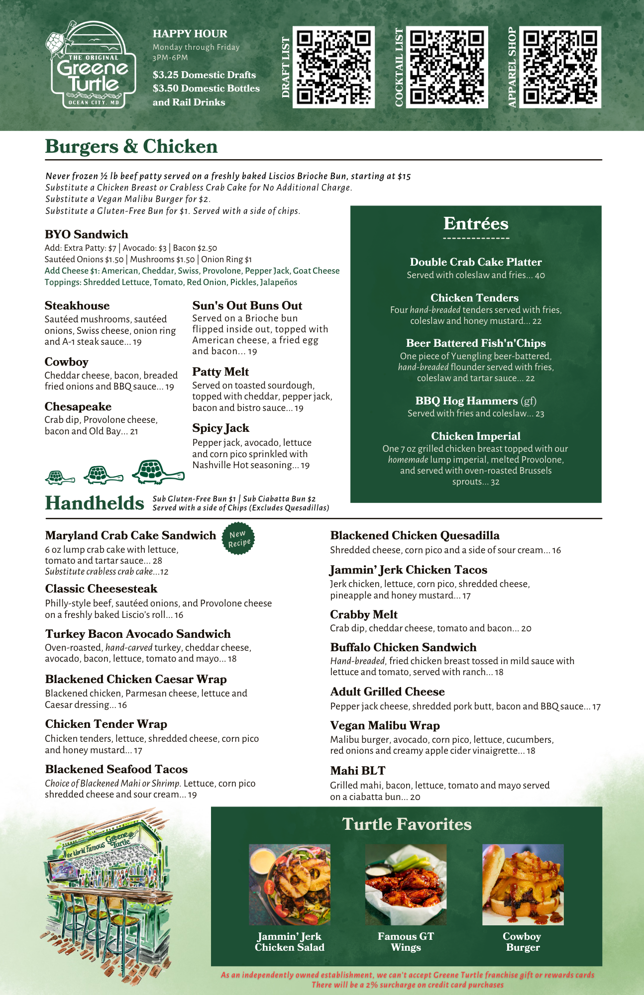 Menu — The Original Greene Turtle