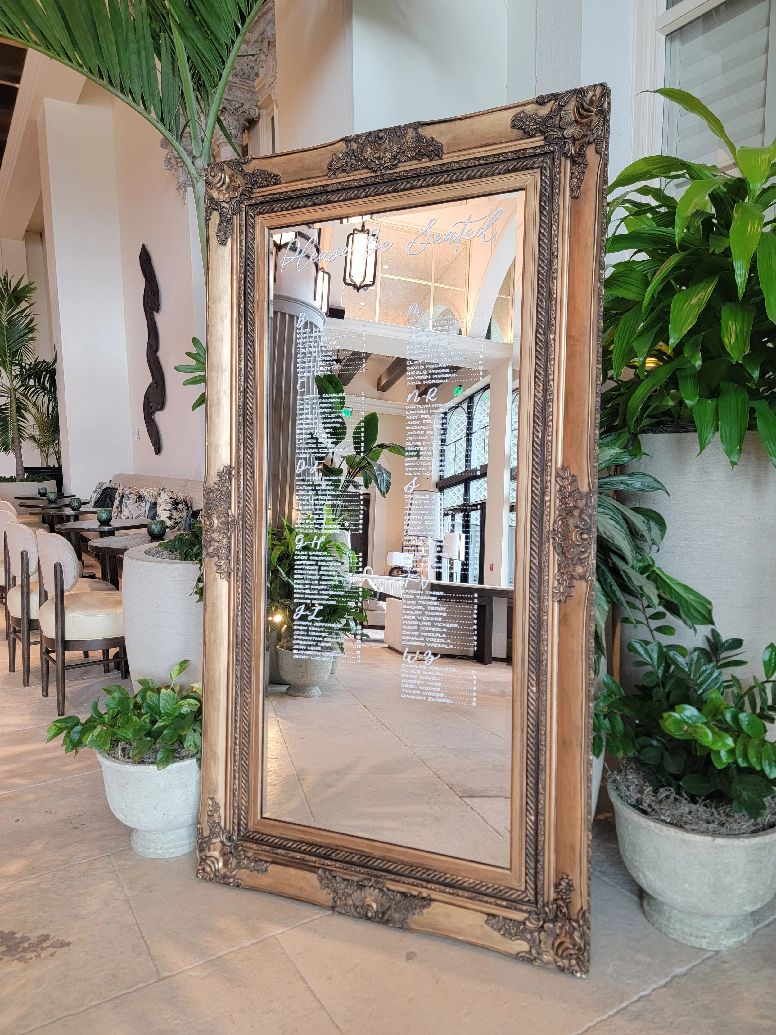 The Antique- X-Large Gold Leaning Mirror- $300