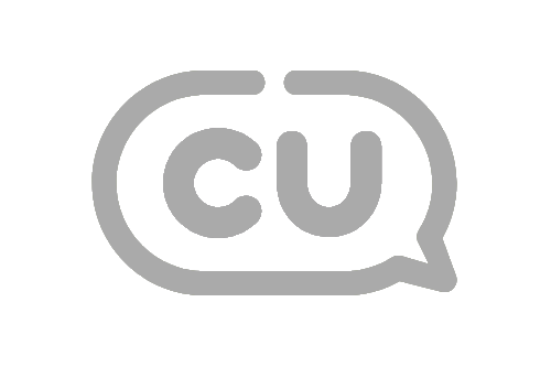 Gray CU logo inside a speech bubble.