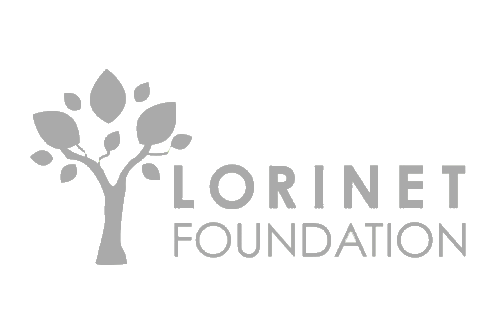 Lorinet Foundation logo with stylized tree and text.