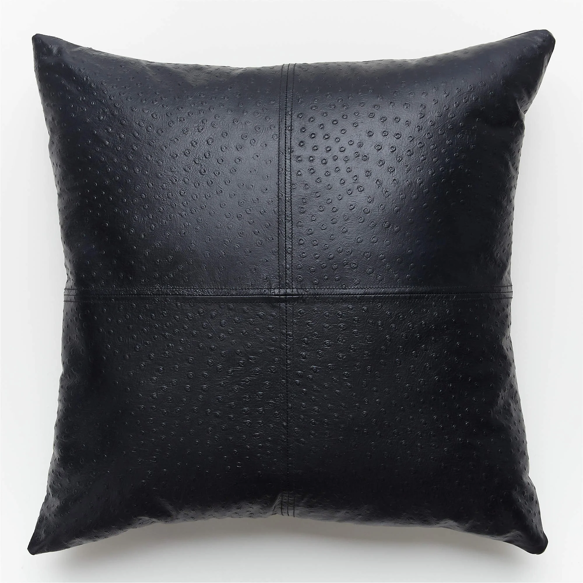 CB2 | 23" Leather Black Pillow