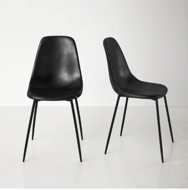 Black leather dining chair (similar option)