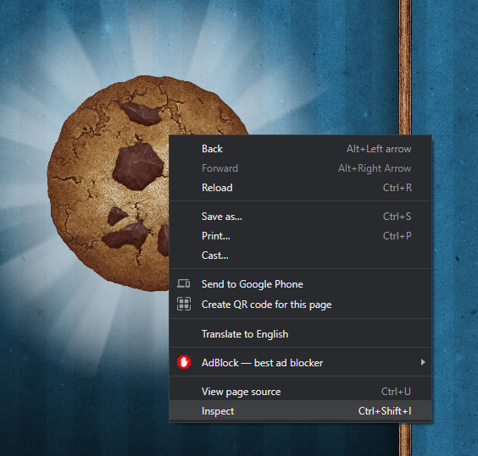 Cookie Clicker, Part 1 of trying to get 10 JavaScript Consoles