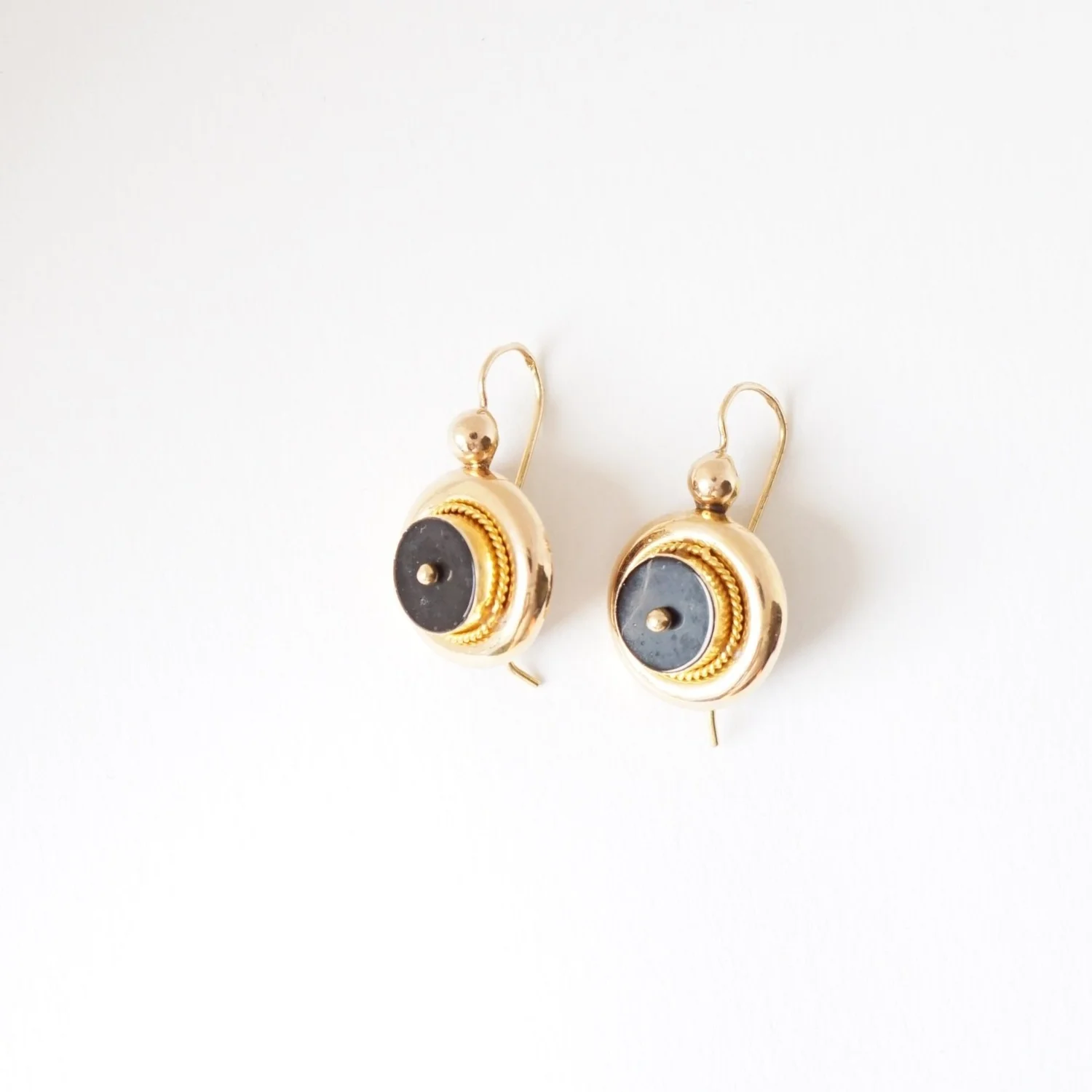 Boucles D'oreilles Pendantes Dormeuses Argent 925 Et Onyx Noir (atelier Lunaire)