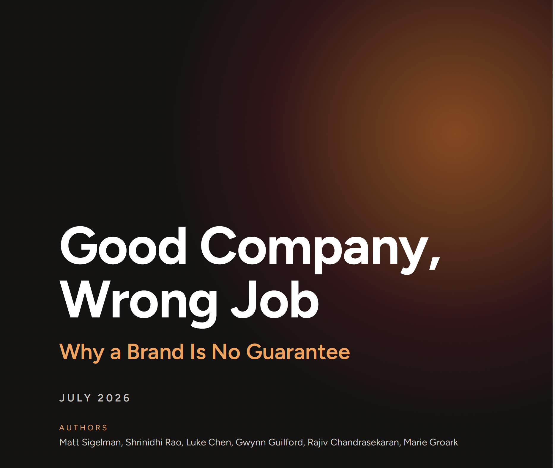 Good Company, Wrong Job