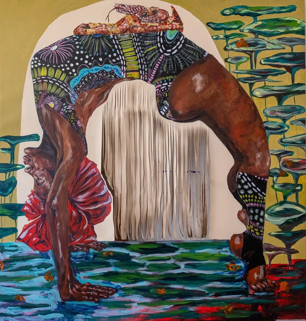 Torcicolo, acrílico sobre linho, 203x193cm