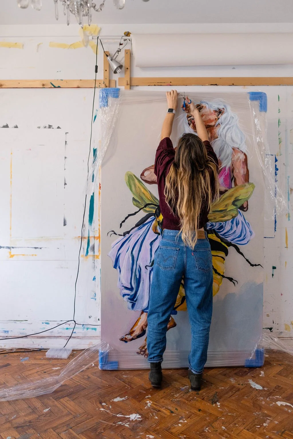 O artista, acrílico sobre linho, 200x120cm