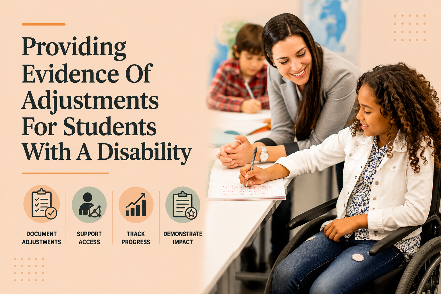 Providing evidence of adjustments for students with a disability