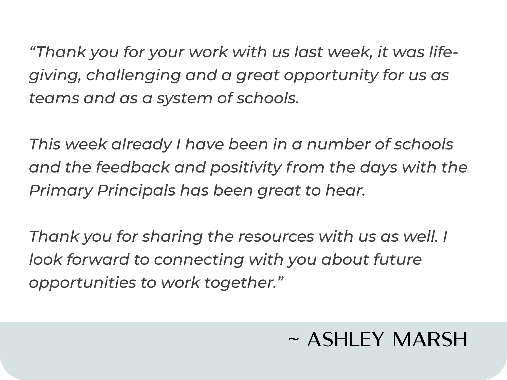 Dr Selena Fisk testimonial  Ashley Marsh