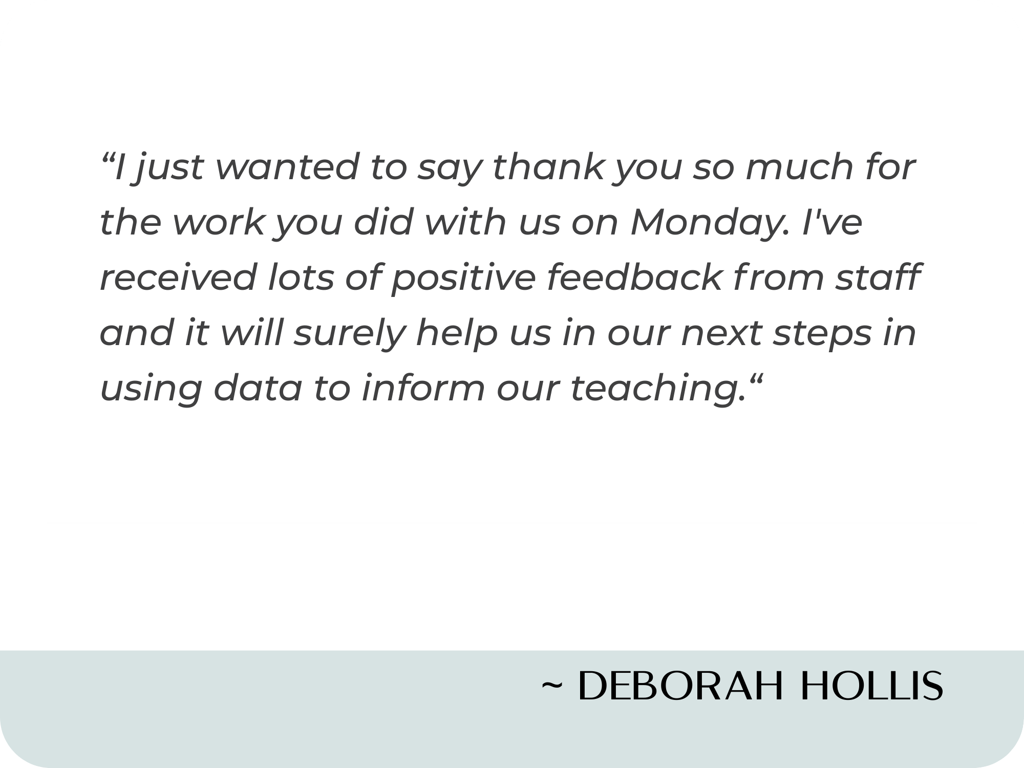 Dr Selena Fisk testimonial Deborah Hollis